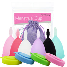 Load image into Gallery viewer, Colorful Reusable Medical Grade Collector Menstrual Silicone Menstrual Cup with Sterilize Cup Women's Feminine Hygiene